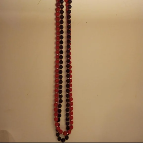 Vintage Satin Bead Necklaces Set Of 2 - Picture 3 of 3